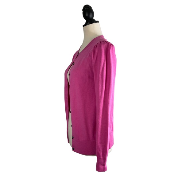 Boden Cotton Crewneck Cardigan Sweater Candy Pink Long Sleeve, Size XS - Picture 3 of 10